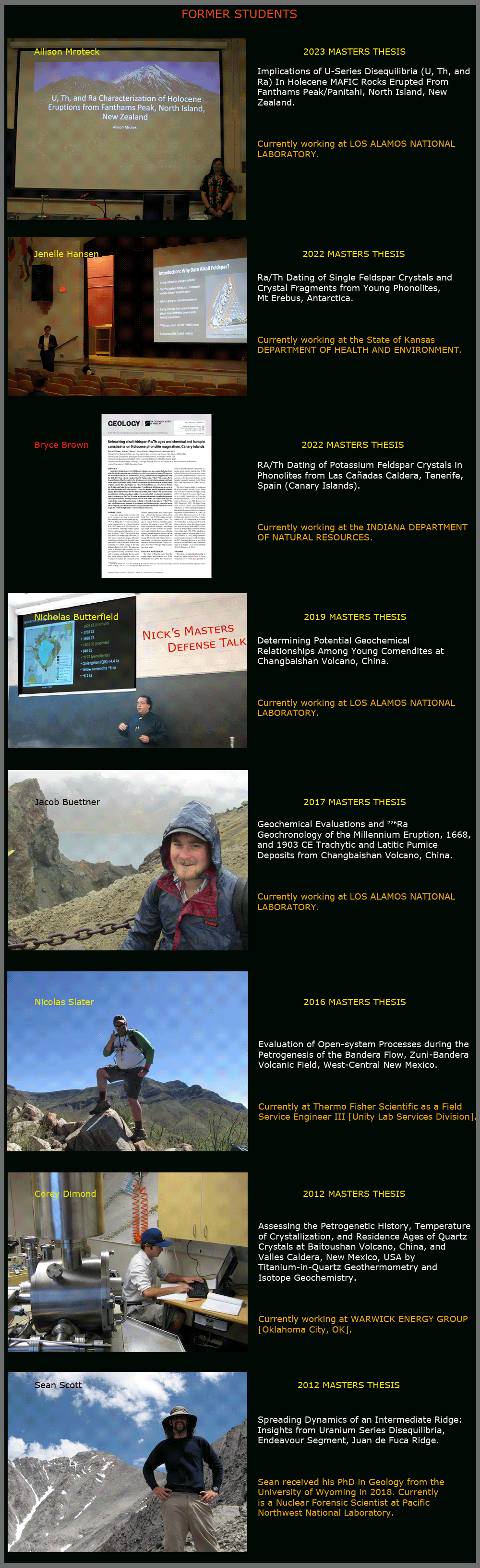 Dr. Frank Ramos former students.