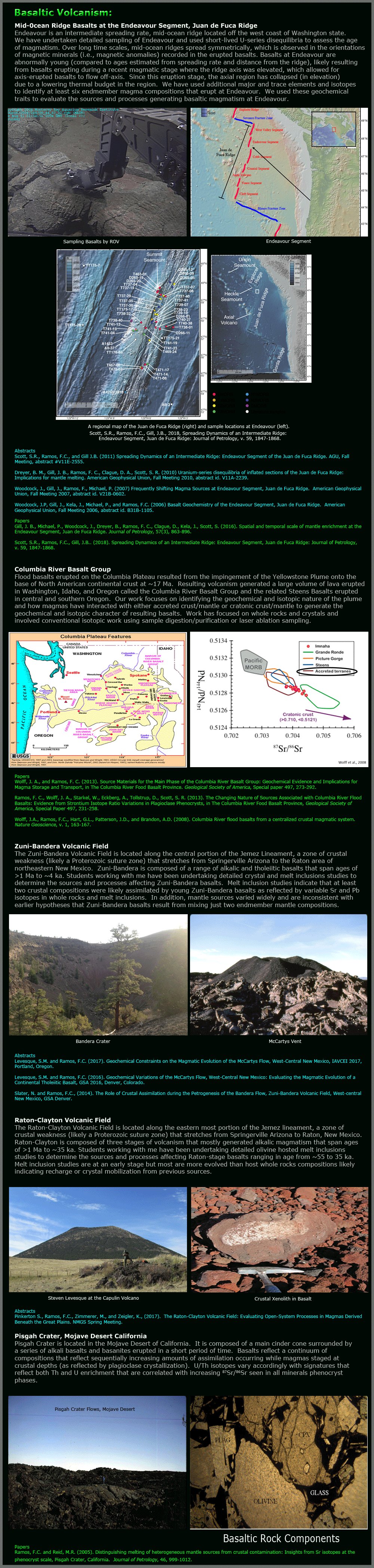 Dr. Frank Ramos research interests: BASALTIC VOLCANISM.